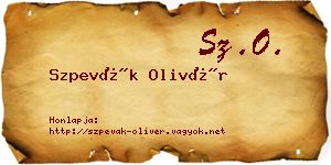 Szpevák Olivér névjegykártya
