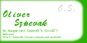 oliver szpevak business card